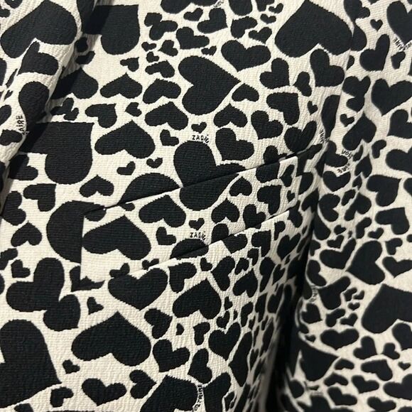 Zadig & Voltaire Viking Jac coeur black & white heart blazer size 34 - Picture 7 of 13